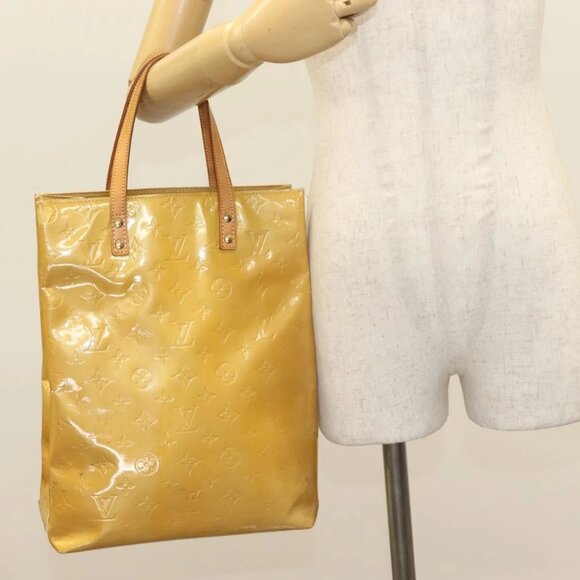 LOUIS VUITTON Monogram Vernis Reade MM Hand Bag Beige - Picture 1 of 16
